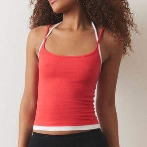 Urban Outfitters Red Cropped Tank Top Size M